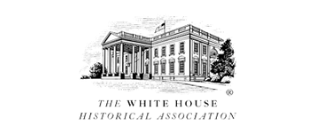 Logo: Illustration of the White House building and text The White House Historical Association