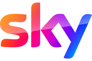 Logo: text SKY in rainbow colors
